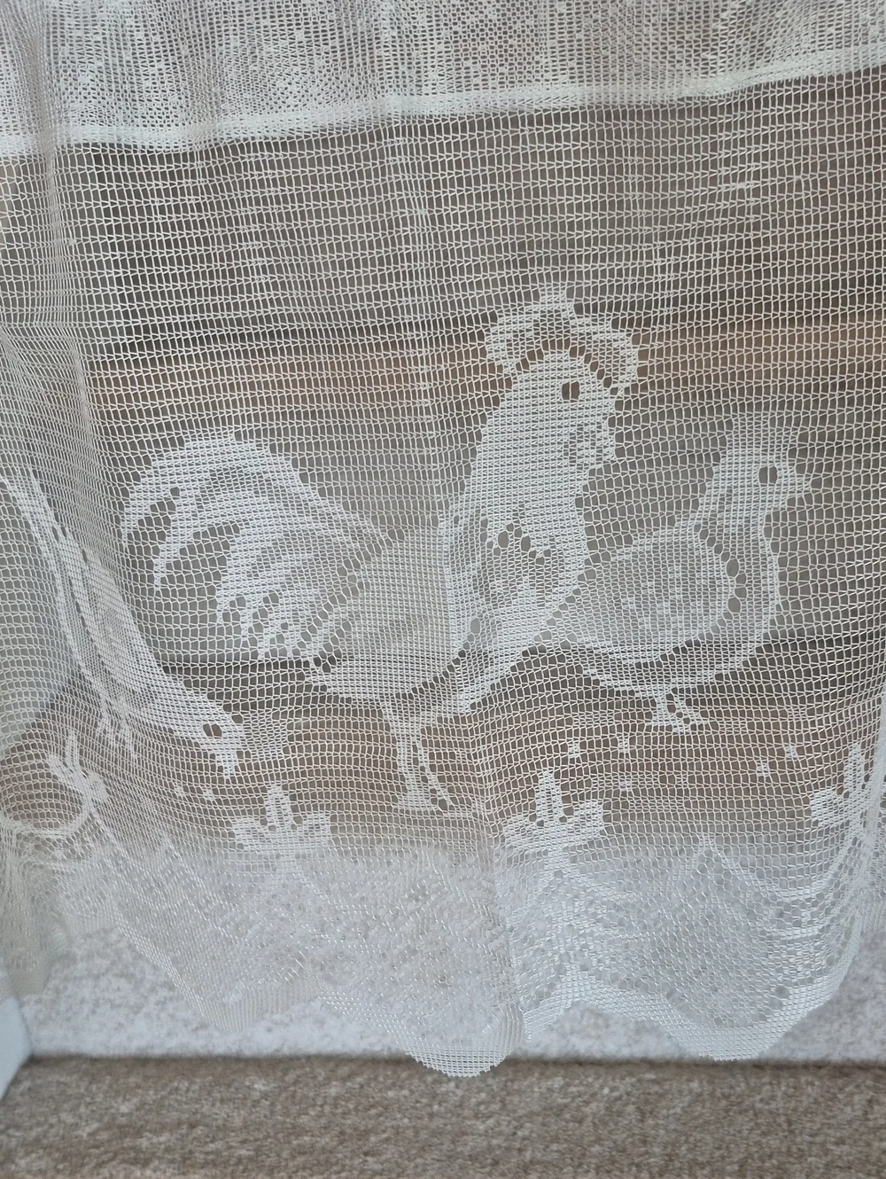 White Rooster Chick Lace Valance Curtain 60x14